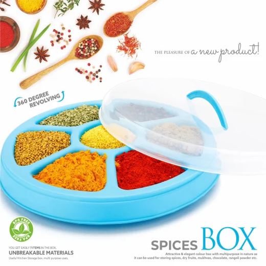 6 in 1 Round Plastic Spice Box