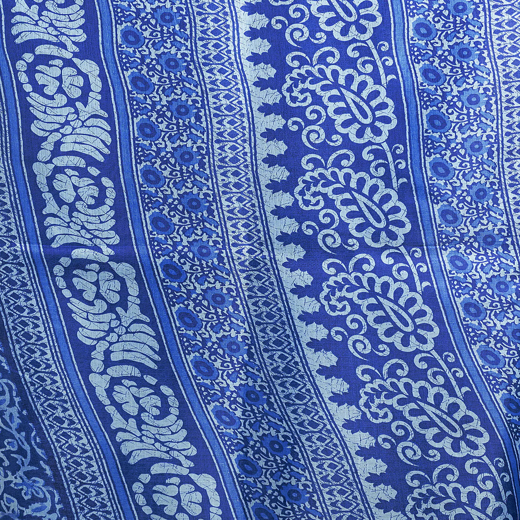 Indigo Cotton Blend Printed Saree - Image 3