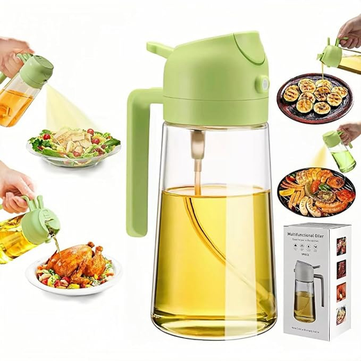 2-in-1 Olive Oil Sprayer and Dispenser Bottle