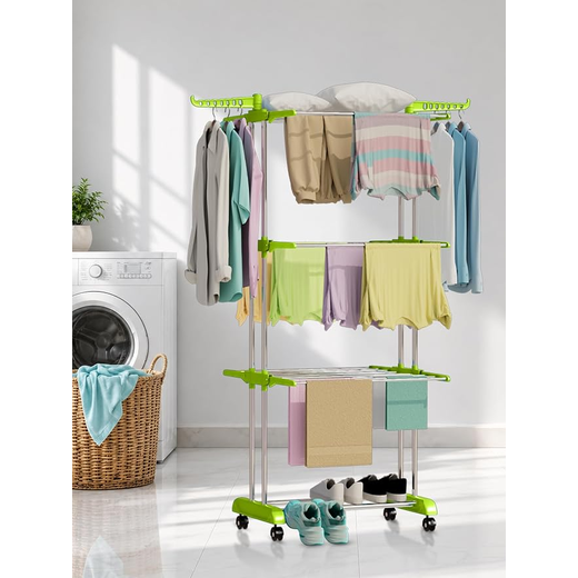Clothing Drying Tower Rack Stand With Wheel - Image 2