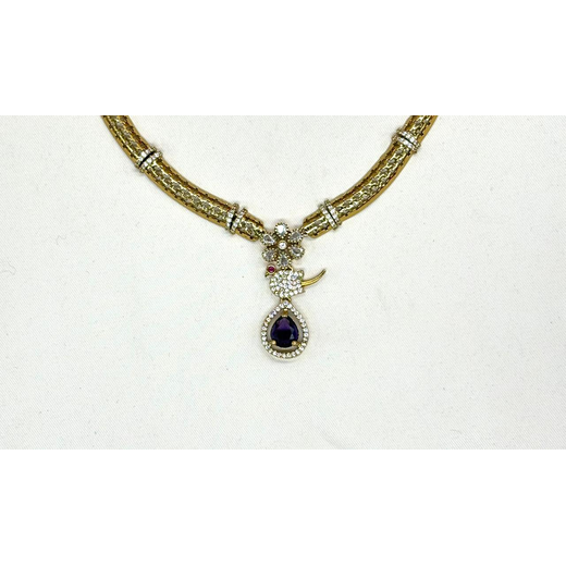 Victorian finishing Purple Stone Parrot Designed Kanti - Image 2