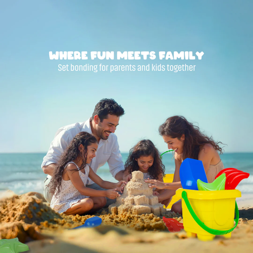 FLYI Beach Play Set with Sand Toys Bucket & Molds for Creative Play(2-5 Years)