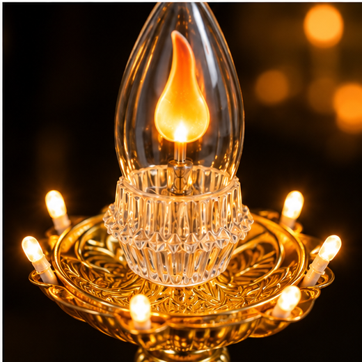Single Layer Flickering Jyot (Size: 17cm) - Image 2