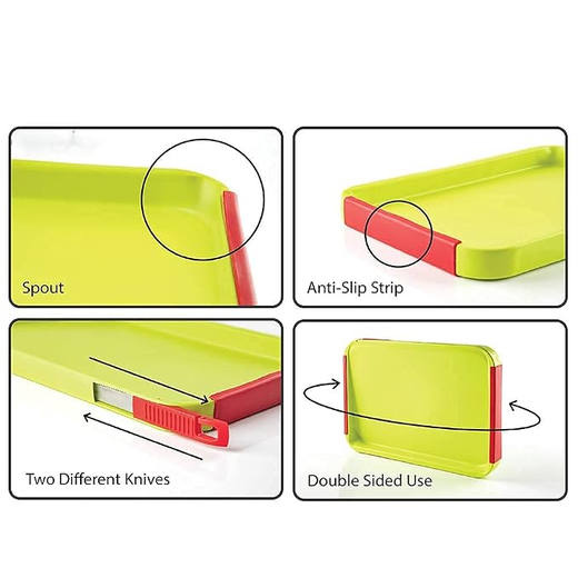 2 in 1 Cut and Chop Plastic Chopping Board - Image 3