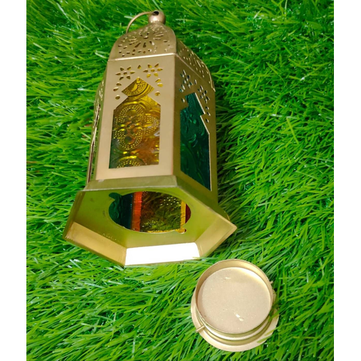 Metal Mandir Lantern With Multicolour Windows🏮👌 - Image 3