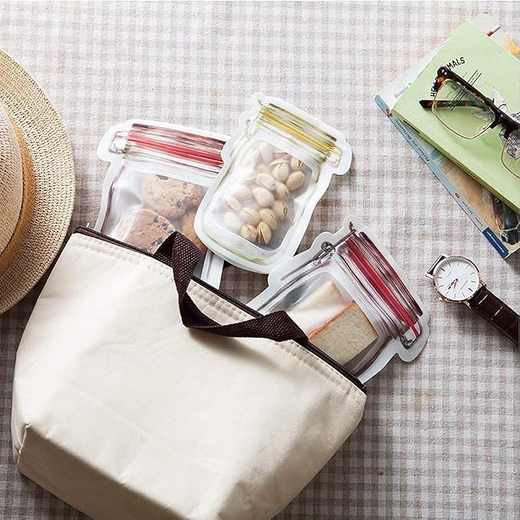 Reuseable Jar ShapedZipper Bag Storage (12 pcs) - Image 4
