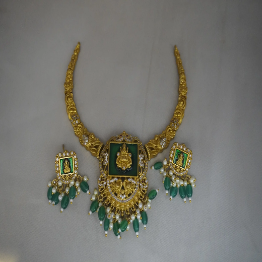 Gold Kanti Necklace Traditional Artificial Jewellery