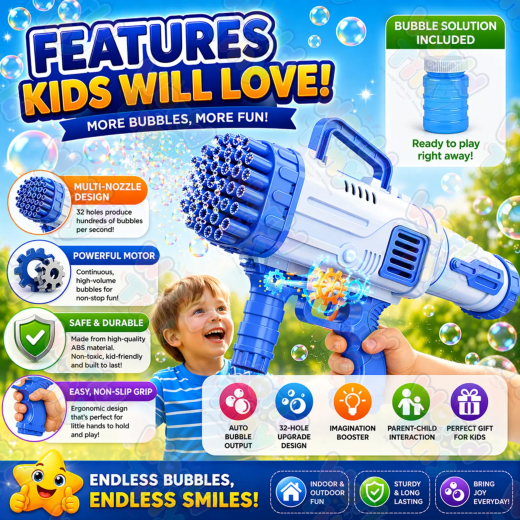 32 Hole Rocket Bubble Gun