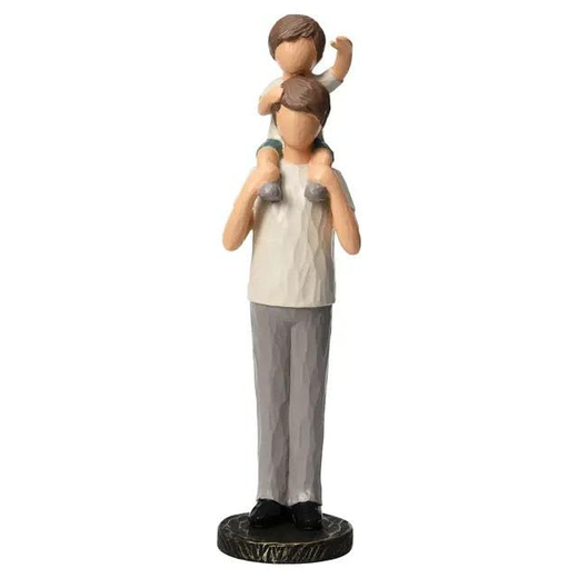 Ceramic Father and Son Statue