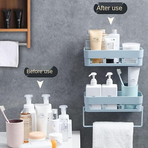 Wall Mounted Bathroom Shelf With Hanger - Image 4