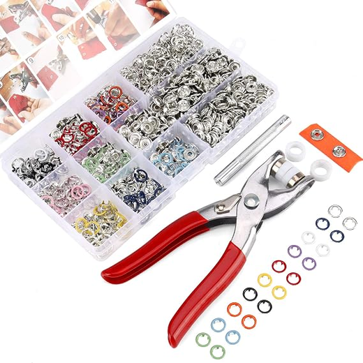 200 Set Snap Buttons Mix Colour With pilers