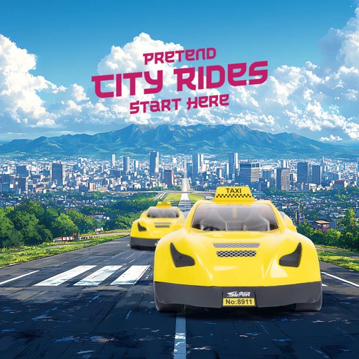 Tokyo Taxi – Friction-Powered Sporty Yellow Cab Toy - Image 2