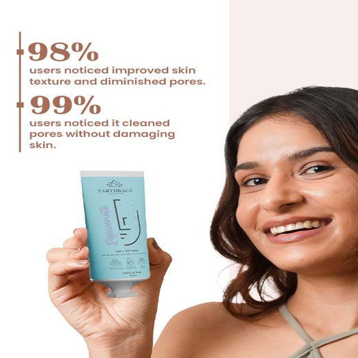 Earthraga HA + Retinol Face Scrub | Clears Clogged Pores and Removes Tan | 100 ml - Image 3