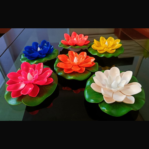 Lotus Water Sensor Plastic Diya (Indian) (6 Piece Box) - 1 Box - Image 4