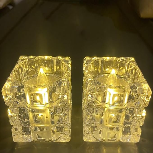 Crystal Square Diya Candle (6 pcs)