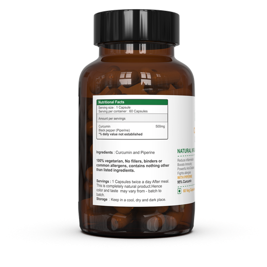 Dr.Patkar’s Curcumin Capsules with Bioperine | 95% Curcuminoids Supplements For Better Absorption | Good For Skin & Joint pains | Immunity Booster |Anti-Inflammatory | 60 Vegetarian Capsules - Image 4