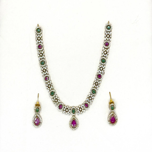 Victorian Multi Stones Short Necklace