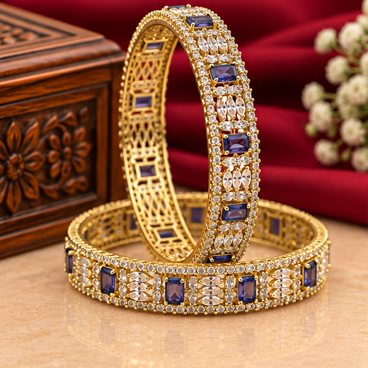 Victorian Finishing American Stones With Purple Stones Bangle - Image 3