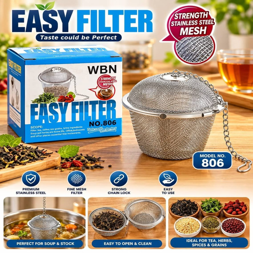 Stainless Steel Mesh Tea Ball Strainer with Chain Hook