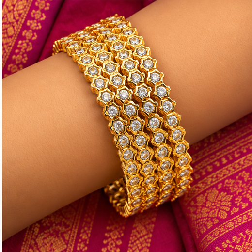 Pure Panchaloham American Diamond Beautifully Design Bangle - Image 4