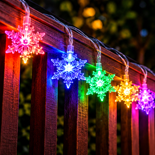 Multicolour Big Snow String Light (14 Snow Bulb) ❄️ - Image 3