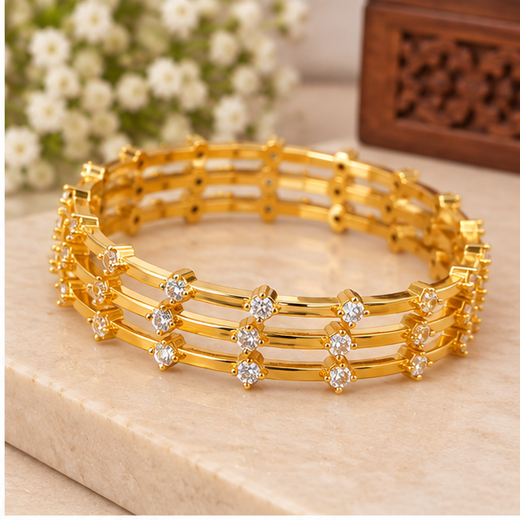 Matte Finishing With AD Stone Premium Bangle - Image 2