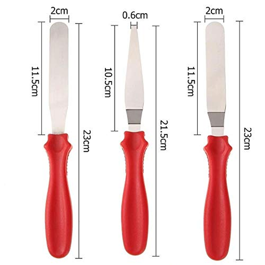 Steel Cake Knife Icing Spatula 3Pcs Set - Image 4