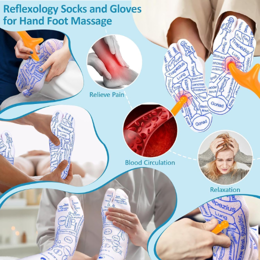 REFLEXOLOGY SOCKS WITH MASSAGE TOOL - Image 4