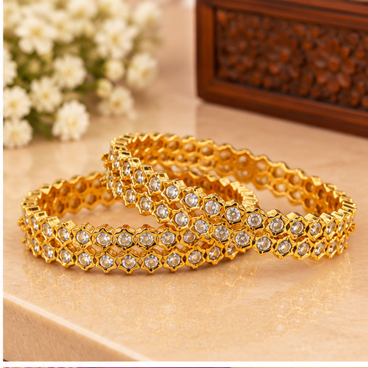Pure Panchaloham American Diamond Beautifully Design Bangle - Image 2