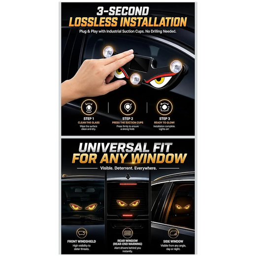 Solar Warning Light Evil Eye LED Light for Car - Image 2