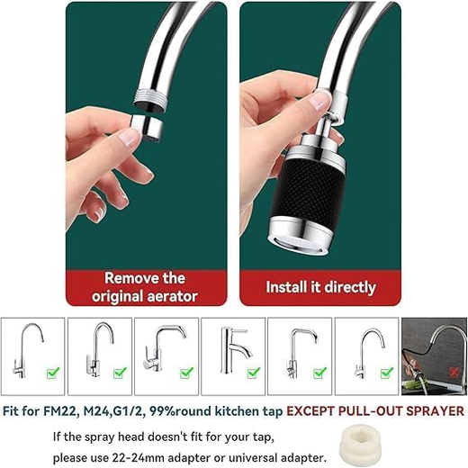 3 Mode Sink Faucet Tap Spray Head with Filter - Image 4