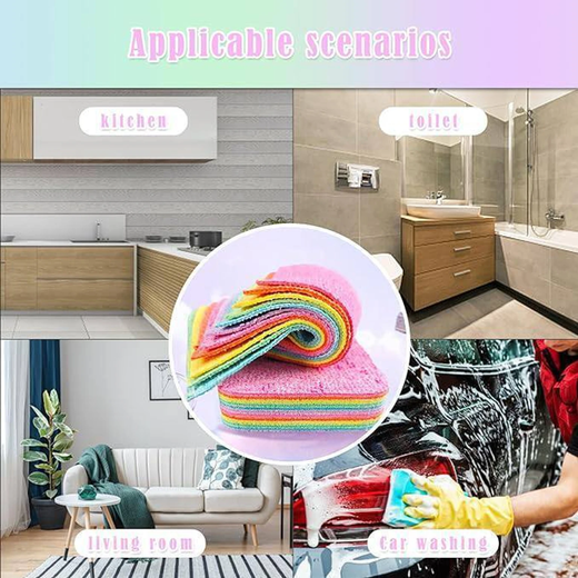 12Pcs Multipurpose Rainbow Dish Cleaning Sponge - Image 3