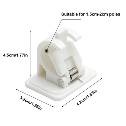Set of 2 Plastic Curtain Self-Adhesive Pole Wall Brackets - Image 2