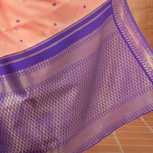 Peach Chanderi Woven Saree - Image 3