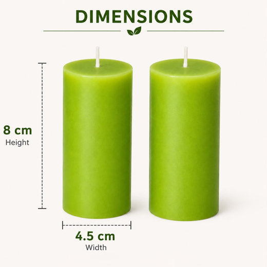 2 Piece Pillar Lemon Grass Fragrance Scented Candle (Pack of 2 Pillar)🕯️ - Image 4