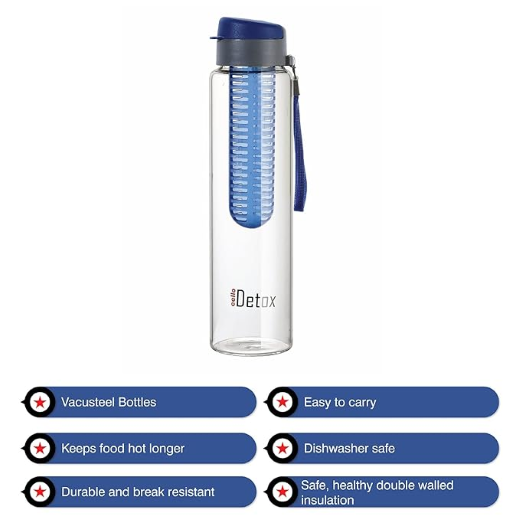 650 ML Plastic H20 Water Bottle With Fruit Infuser - Image 2