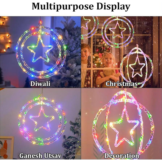 Multicolour Star Ring Pendant (Size: 12 Inch) ✨ - Image 3