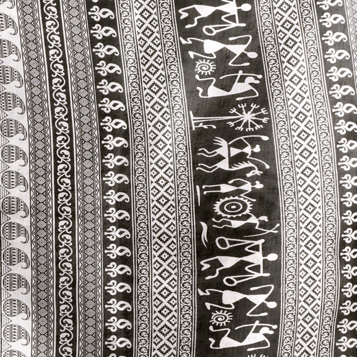 White Cotton Blend Printed Saree - Image 3