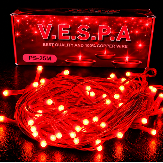 20M Pixel Red String Light (80/64 Bulb) (5 MM) (Print: 25M) ✨