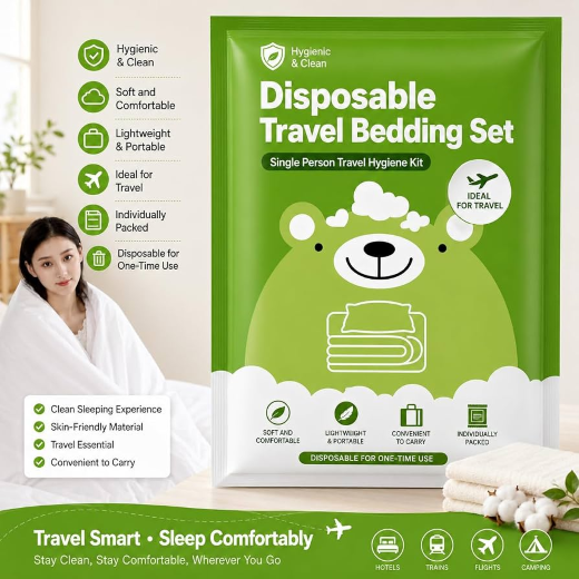 Travel Friendly Disponsable White Bedding Sets - Image 4