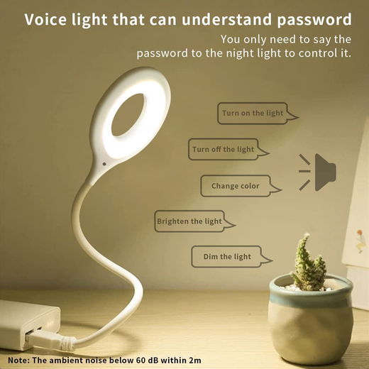 Intelligent Voice Control USB Table Night Lamp