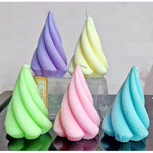 Twisted Multicolour Scented Pilller Candles - (1 Piece) 🕯️