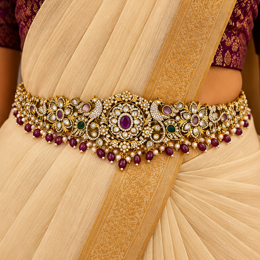 Victorian Waist Belt With Peacock Design | Traditional Jewellery - Image 4