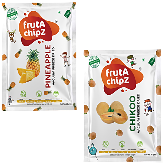 frutA chipZ Freeze Dried Chikoo 20 Gms/ Banana 30 Gms/ JackFruit 20 Gms/ Fruit Mango 20Gms | 100% Natural | Healthy Fruit Chips | Ready to Eat | Crunchy | - Image 4