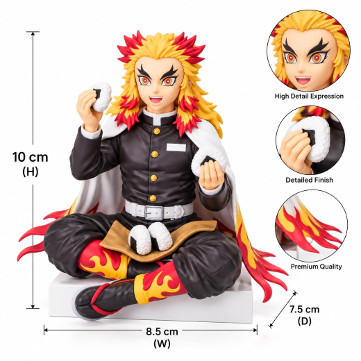 5 PCS Rengoku Sitting Figure Net Prize 135 - Image 3