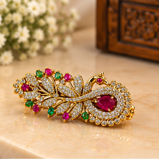 Infinity Peacock Hair Clip - Image 2