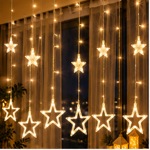 6*6 Star Curtain Light With Different Flashing Modes ⭐