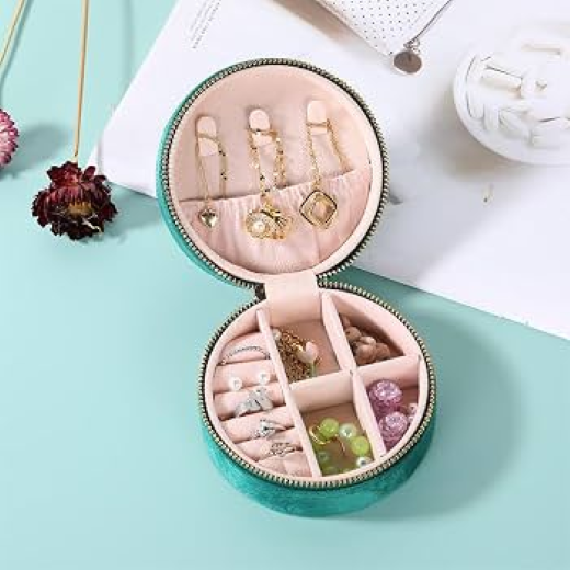 Round Velvet Jewellery Box