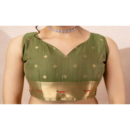 Dark Rose Pink Chanderi Cotton Woven Paithani Saree - Image 2