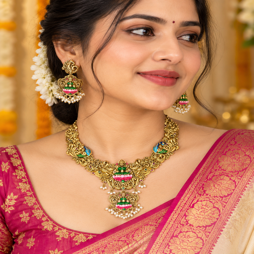 Meenakari Enamel Antique finish Necklace - Image 4